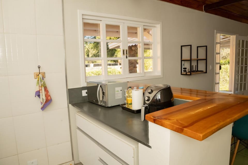 Kitchen or kitchenette, microwave