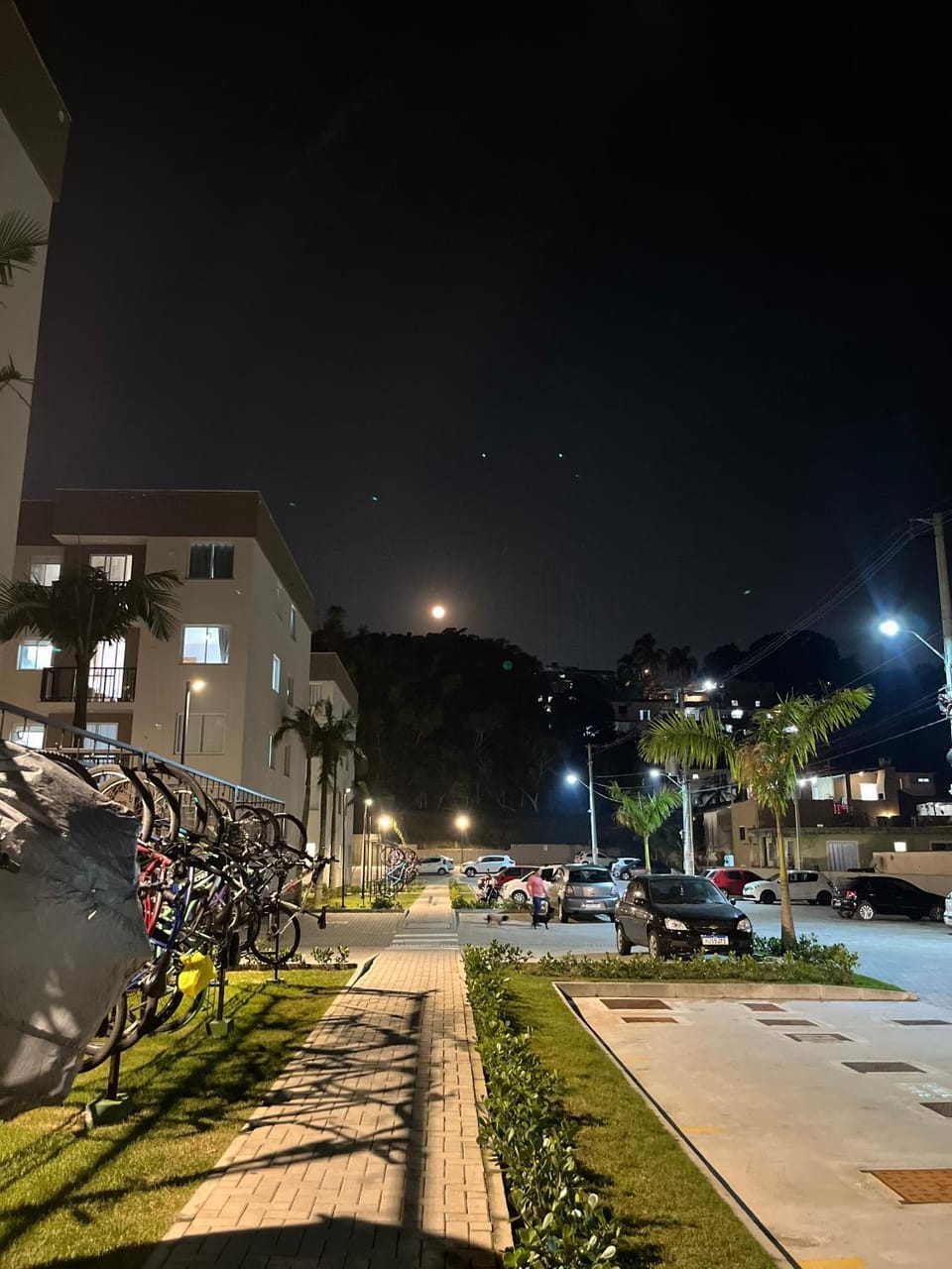 Night, Natural landscape, Parking