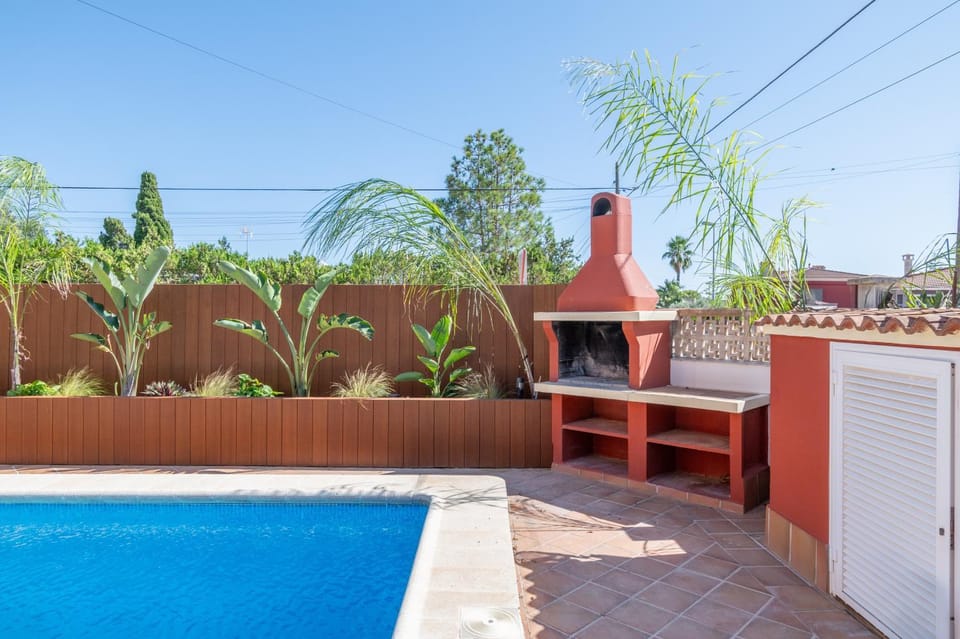Property building, Living room, Swimming pool