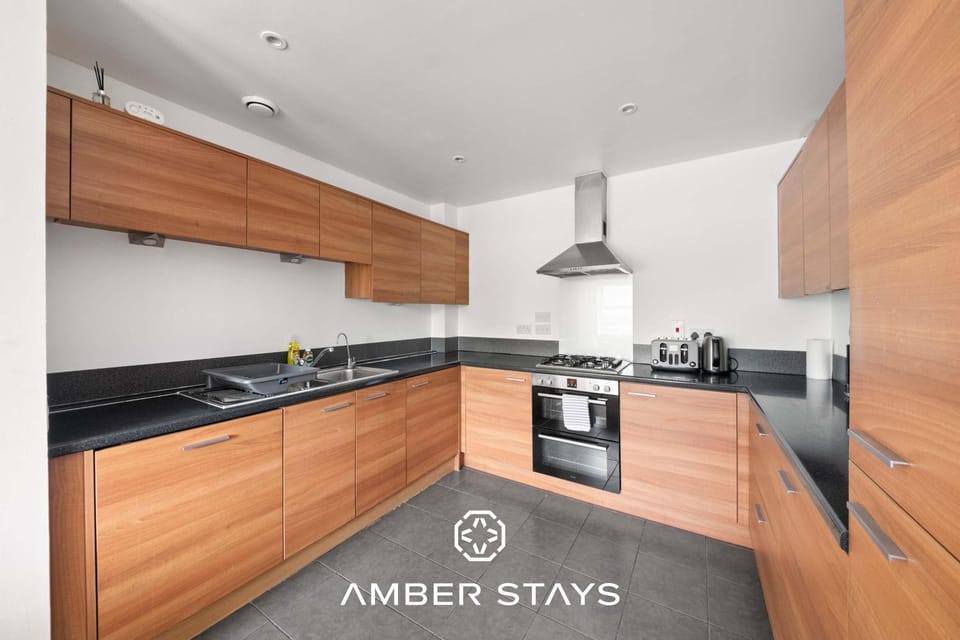Kitchen or kitchenette, stove, toaster