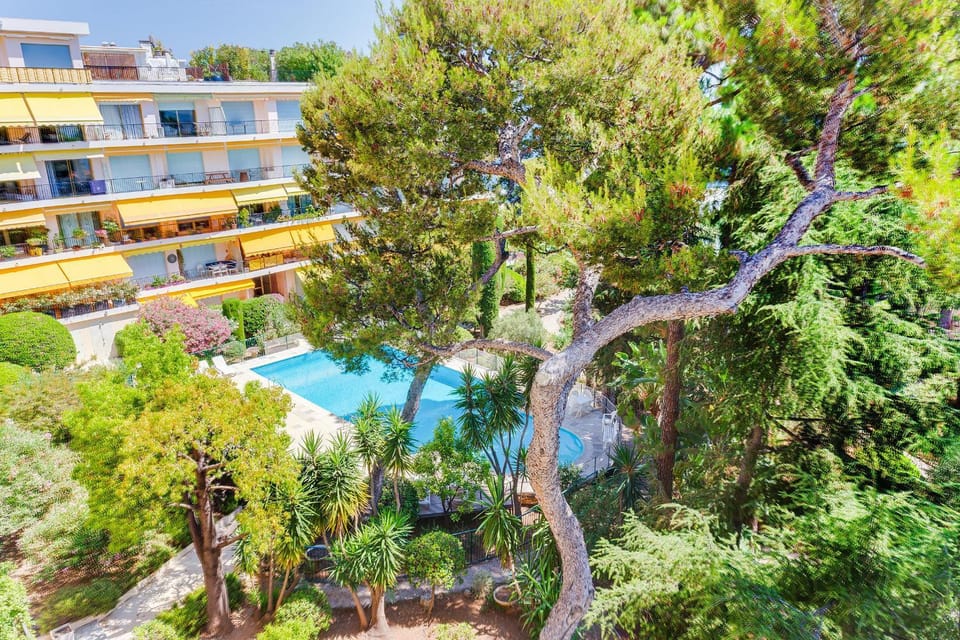 Natural landscape, Garden, Swimming pool