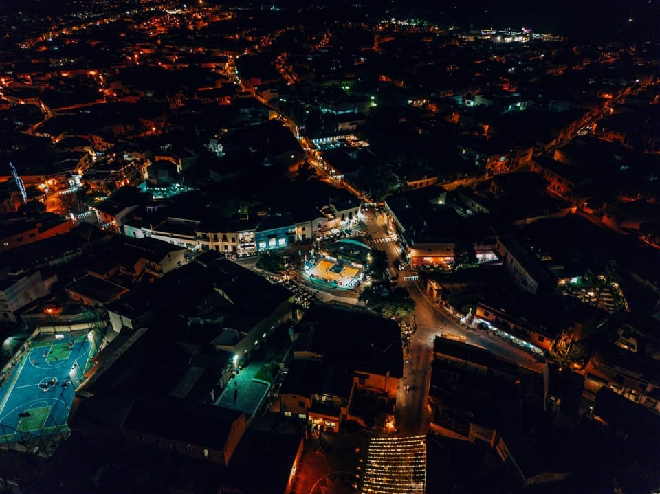 Night, City view, Pool view