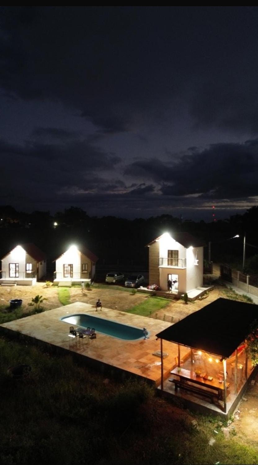 Night, Pool view, Swimming pool