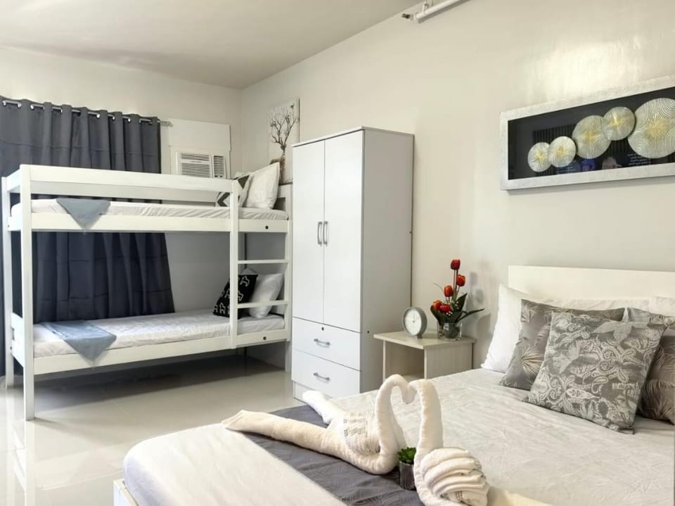 Bed, bunk bed, wardrobe