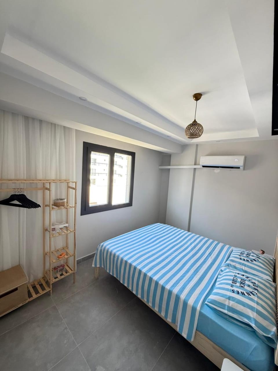 Bed, Photo of the whole room, Bedroom, towels, wardrobe, air conditioner