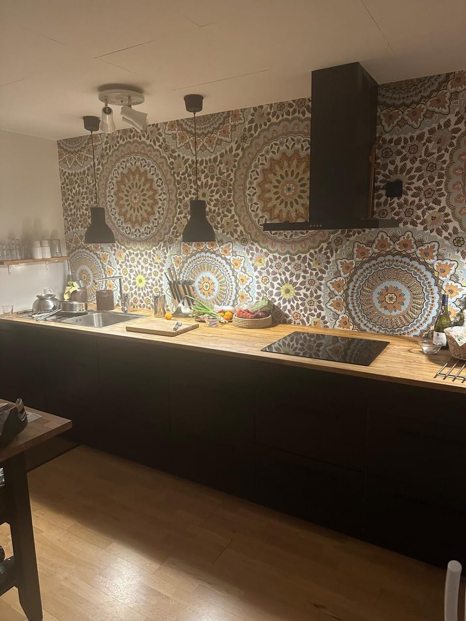 Kitchen or kitchenette, stove, kitchen
