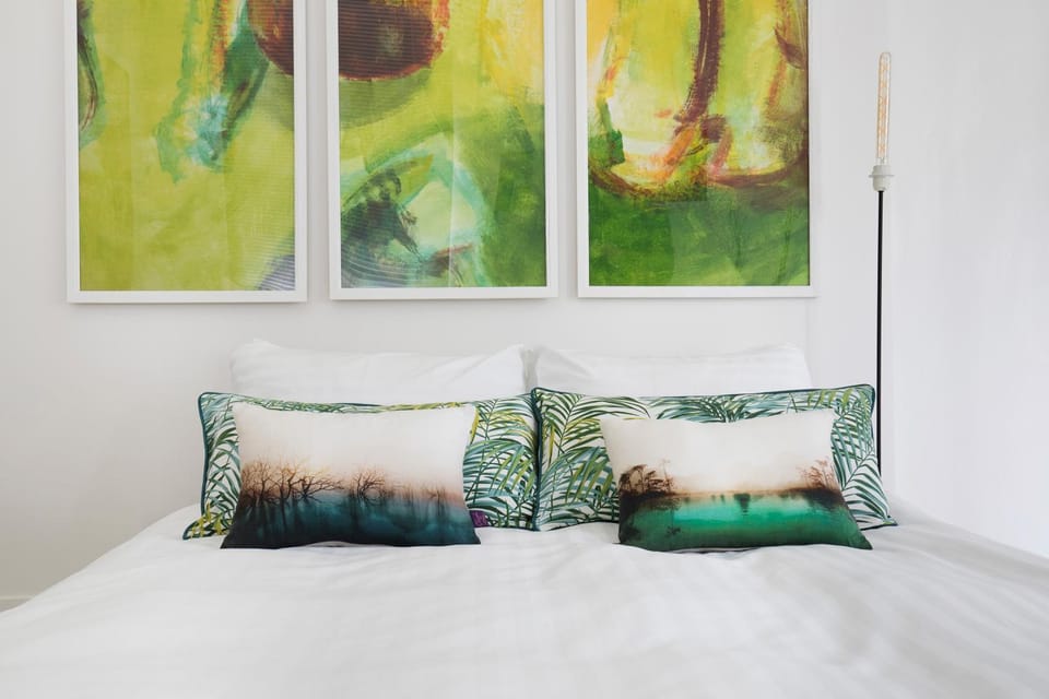 Bed, Decorative detail, Bedroom, air conditioner