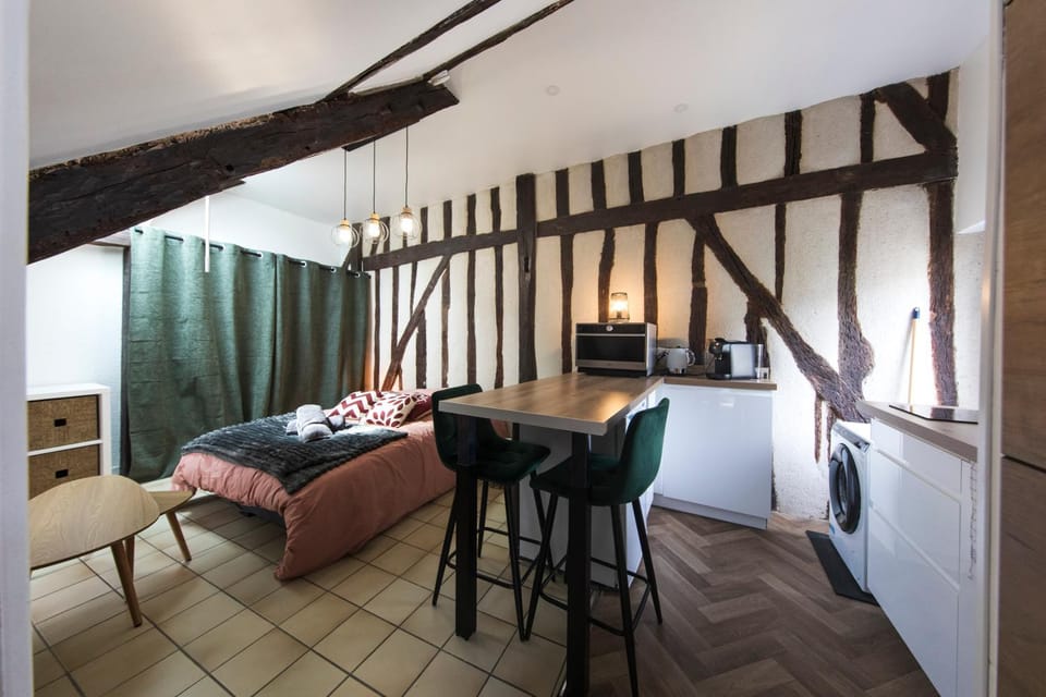 Bed, TV and multimedia, Kitchen or kitchenette, Living room, Photo of the whole room, Seating area, Dining area, Bedroom