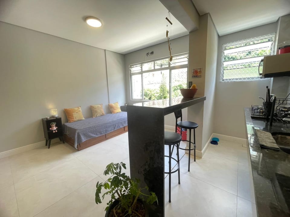 Sala living frente ao Mar Apartment in Santos