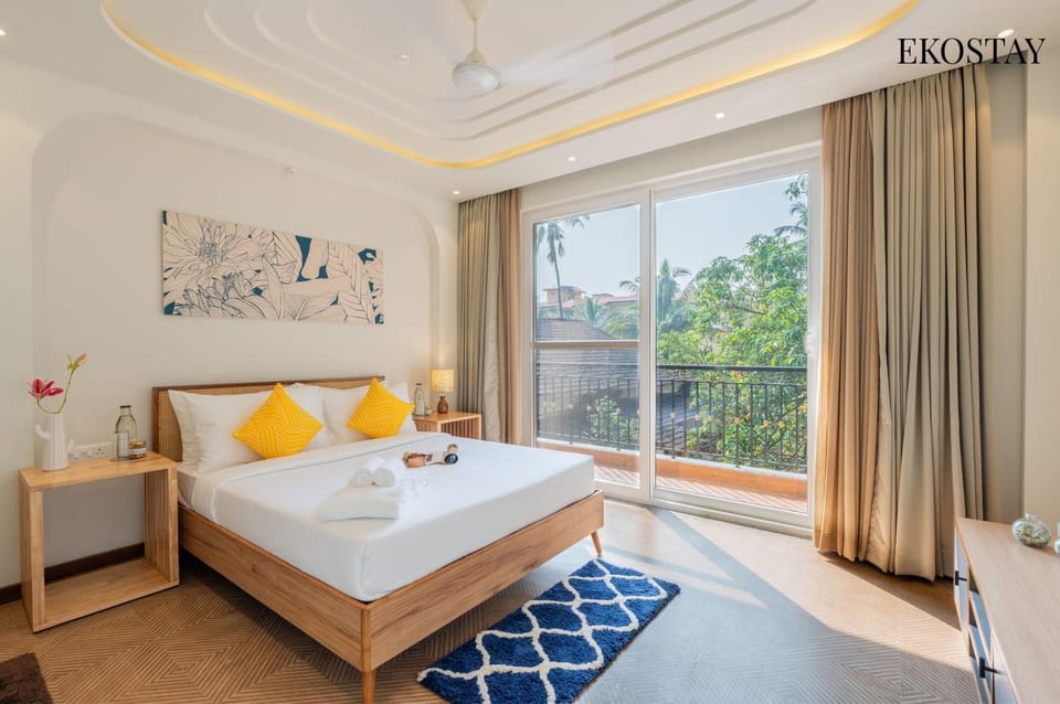 Bed, View (from property/room), Balcony/Terrace, Photo of the whole room, Bedroom