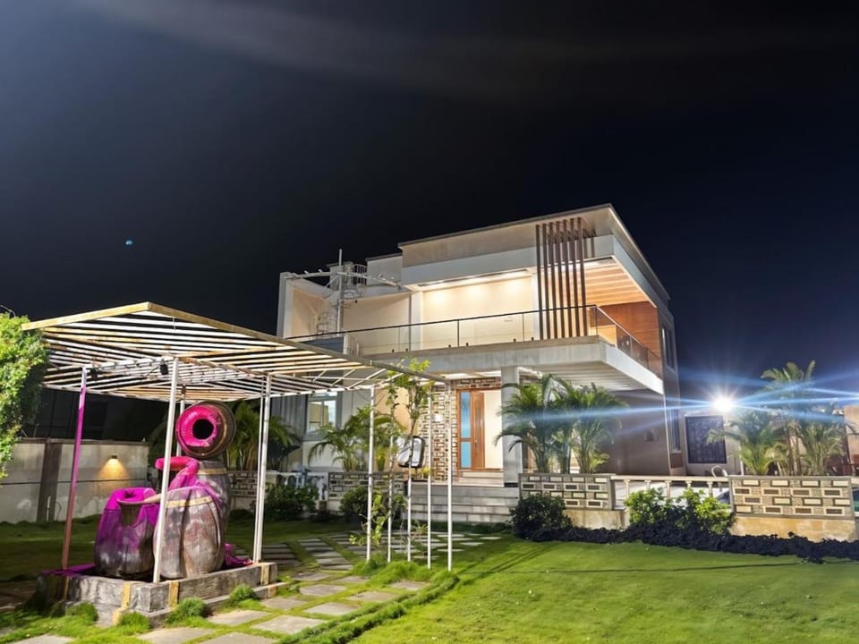 Property building, Night, Garden