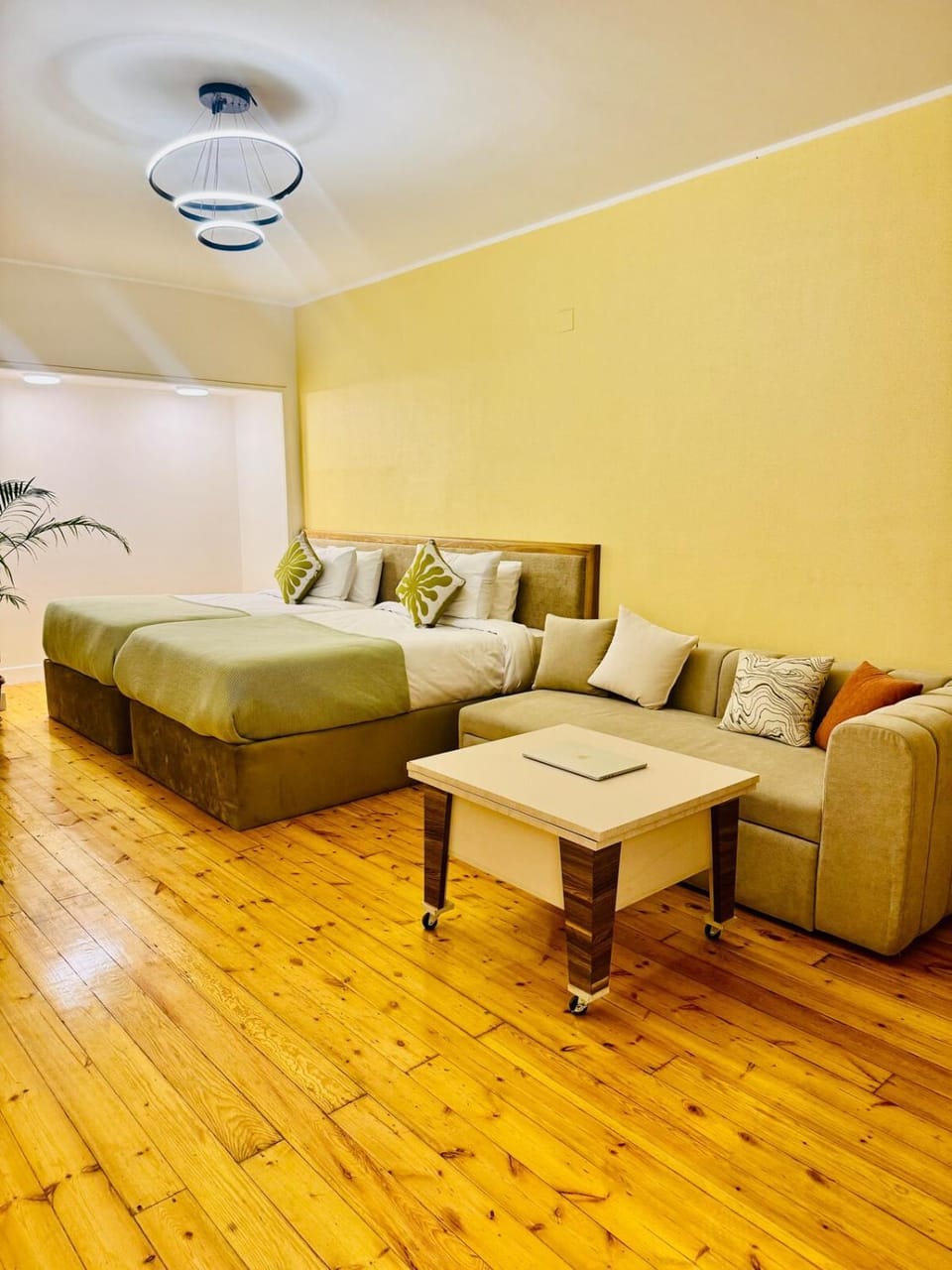 Bed, Living room, Photo of the whole room, Seating area, Bedroom
