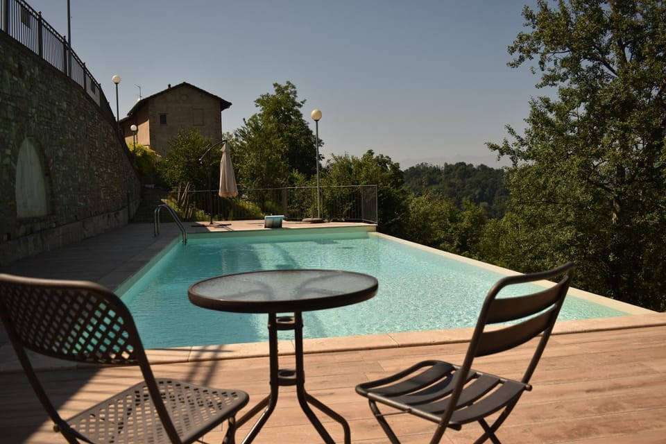 Patio, Day, Natural landscape, Pool view, Swimming pool, sunbed