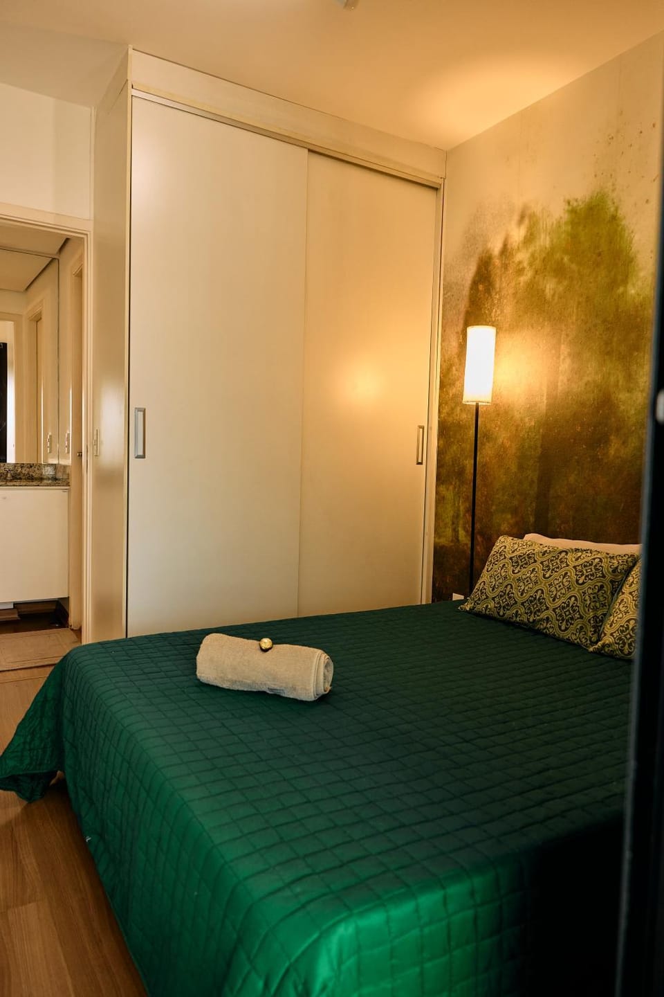 Bed, Photo of the whole room, Bedroom, towels, wardrobe