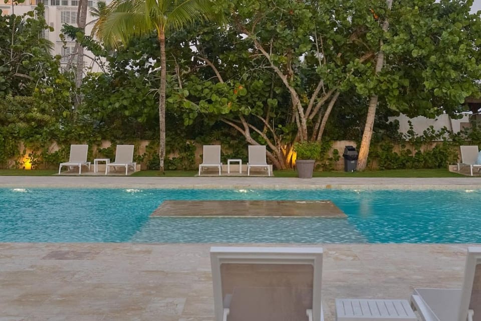 Patio, Day, Garden, Garden view, Pool view, Swimming pool, sunbed