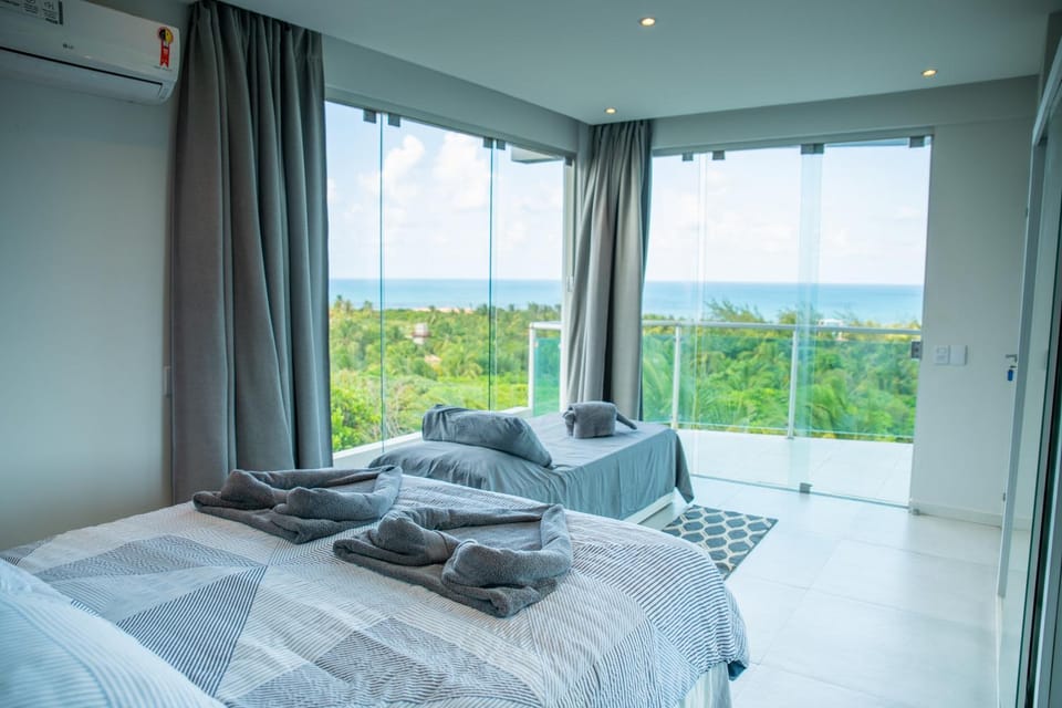 Bed, Natural landscape, Photo of the whole room, Bedroom, Sea view, towels