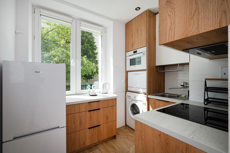 Kitchen or kitchenette, dishwasher, oven, stove