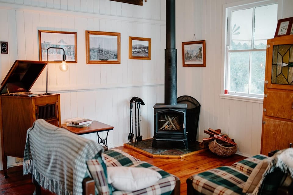 Living room, fireplace