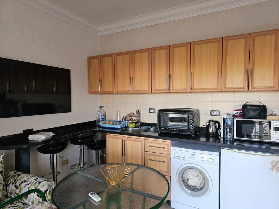 Living room, kitchen