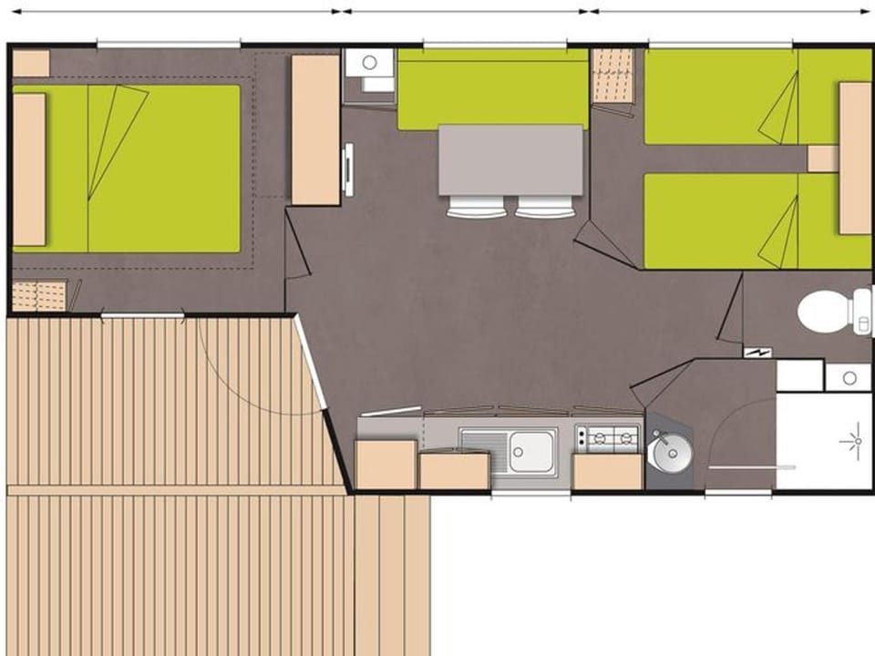 Mobil-home cosy avec terrasse, 4 personnes - API-1-52-771 Campground/ 
RV Resort in Brittany