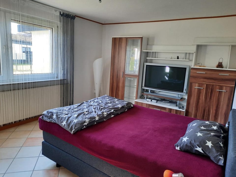 Bed, TV and multimedia, Photo of the whole room, Bedroom