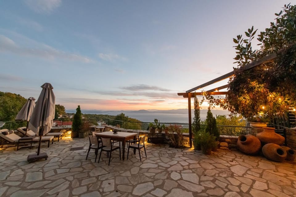 Patio, Natural landscape, View (from property/room), Balcony/Terrace, Sea view, Sunset