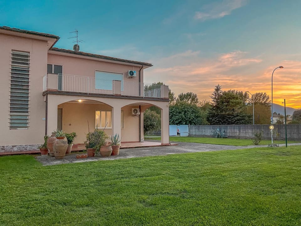 Property building, Patio, Garden, Garden view, Sunset