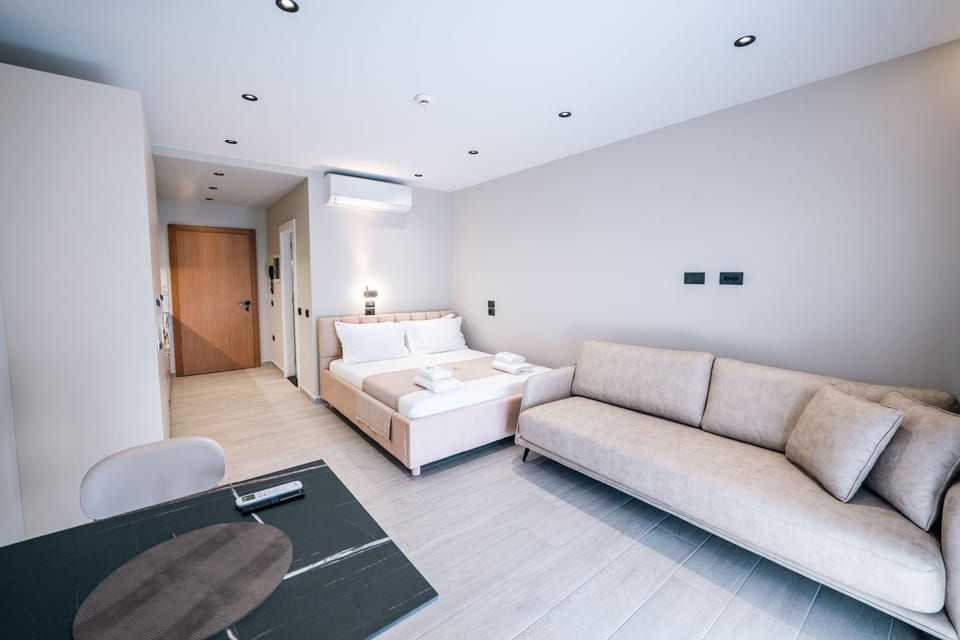 Bed, Living room, Photo of the whole room, Seating area, Bedroom