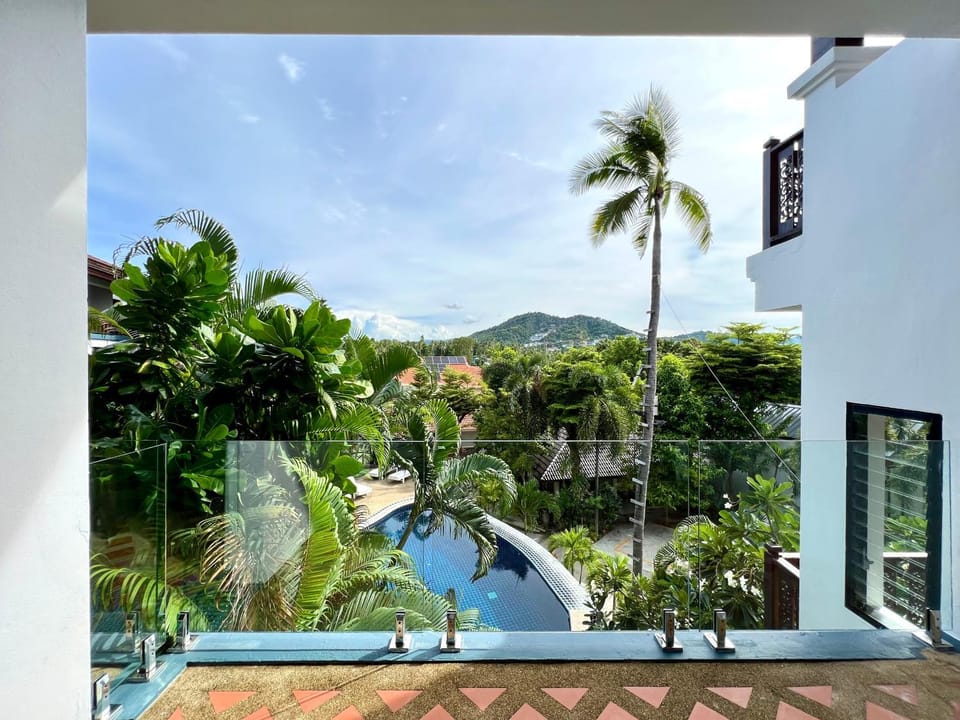 Property building, Spring, Day, Natural landscape, Garden, Garden view, Pool view, Swimming pool