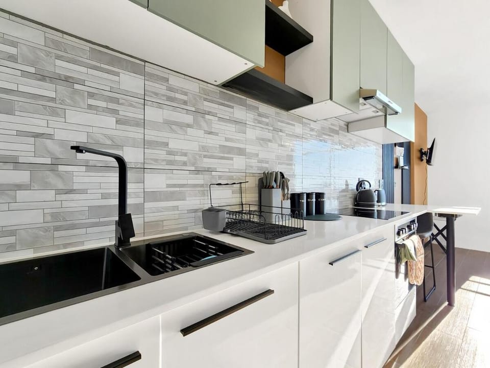 Kitchen or kitchenette, toaster