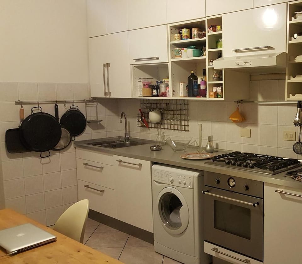 Kitchen or kitchenette, dishwasher, washing machine
