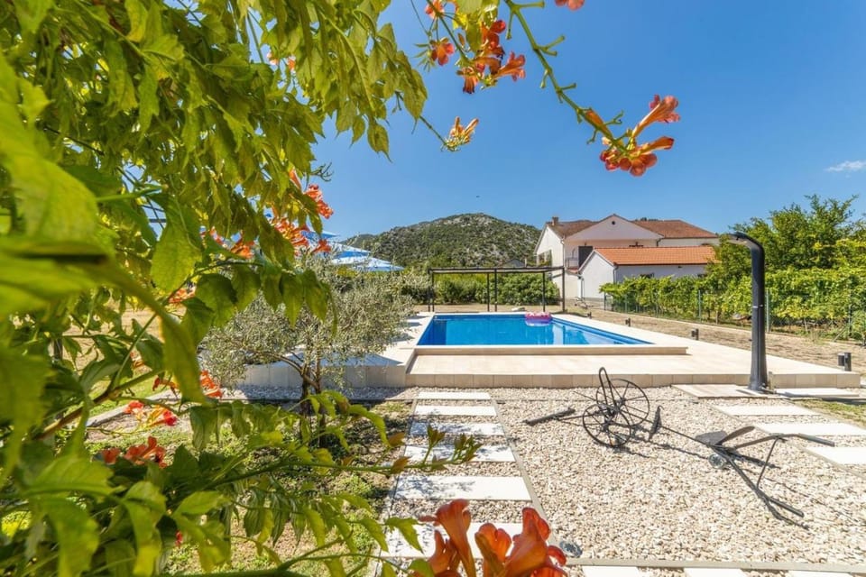 Spring, Day, Natural landscape, Garden, Garden view, Pool view, Swimming pool