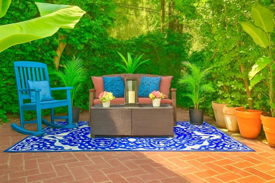 Patio, Summer, Garden, Balcony/Terrace, Living room, Seating area, Mountain view, Mountain view, sunbed