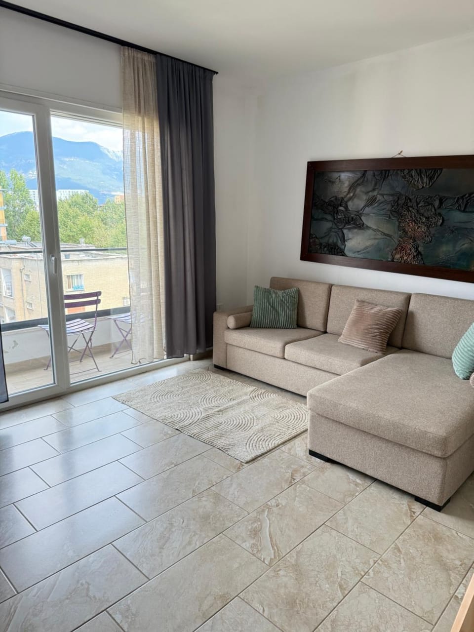 Natural landscape, Living room, Seating area, Mountain view