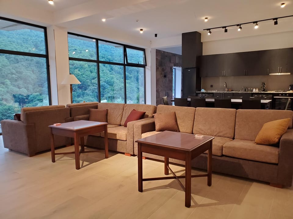 Kitchen or kitchenette, Living room, Lounge or bar, Seating area, Dining area