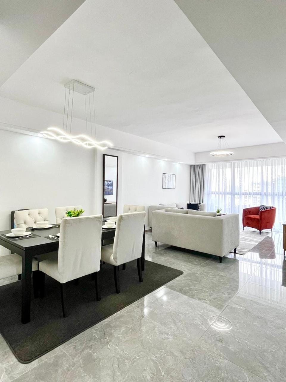 Comfort living three bedroom apartment with fully equipped gym swimming pool private parking space ,child play area and amazing scenic Apartment in Nairobi County