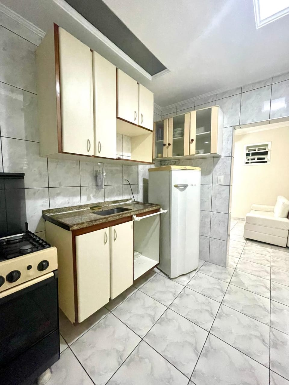 Kitchen or kitchenette, oven, stove