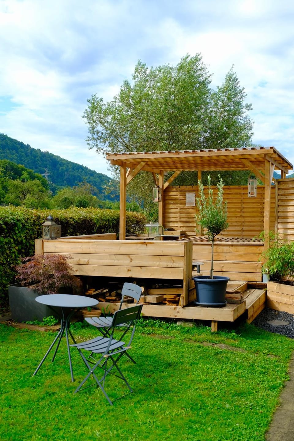 Natural landscape, Garden, Mountain view, sunbed