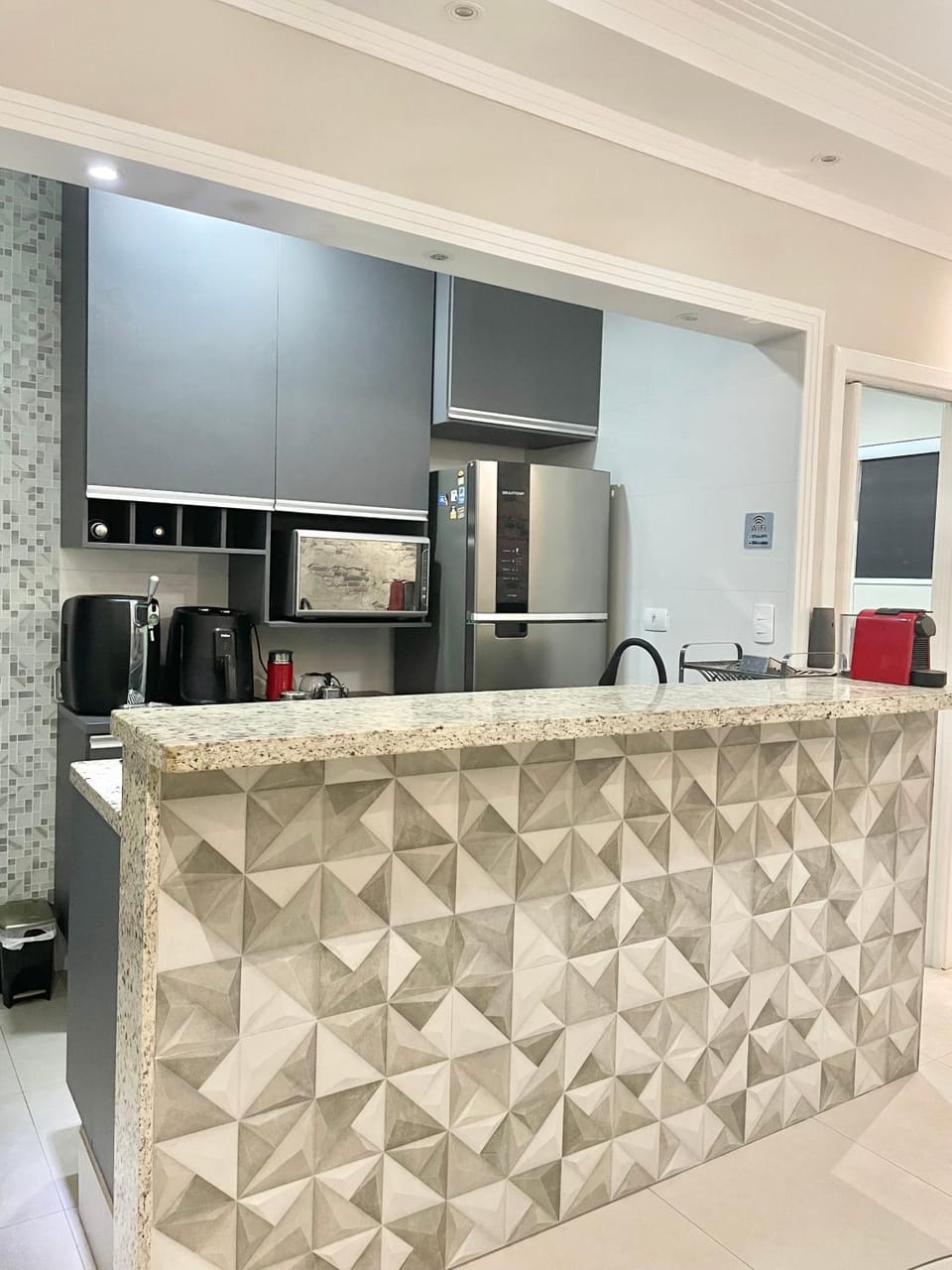 Kitchen or kitchenette, oven