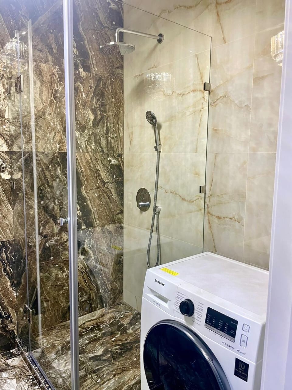 Shower, washing machine