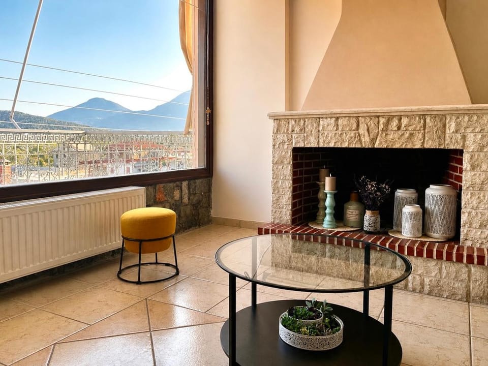 Natural landscape, Living room, Seating area, Mountain view