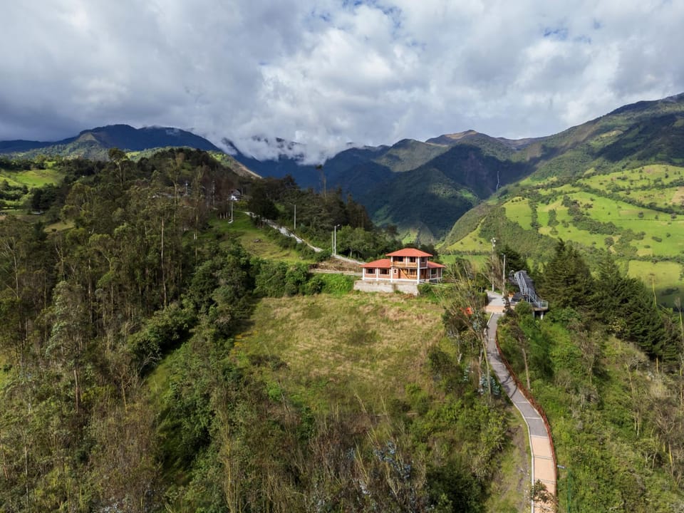 Property building, Natural landscape, Bird's eye view, Mountain view