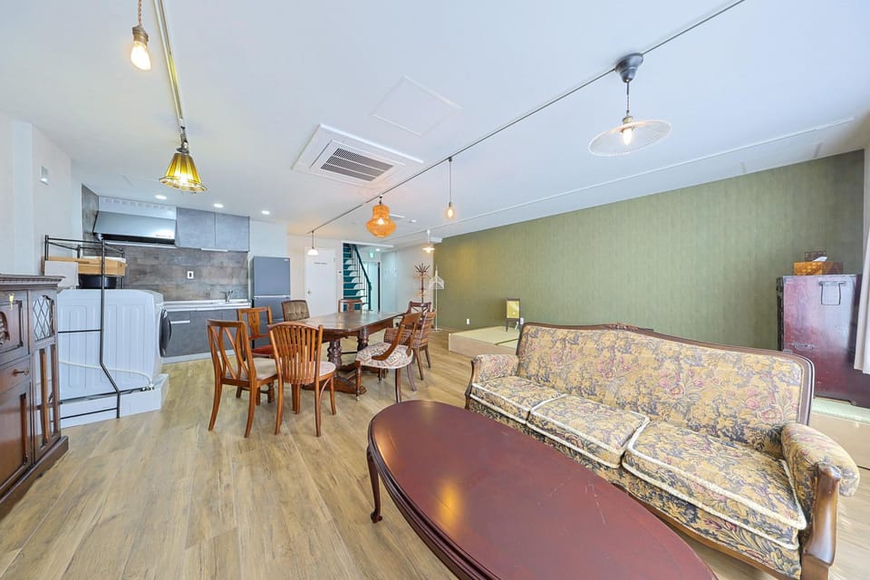 Kitchen or kitchenette, Living room, Dining area
