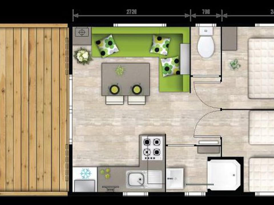 Mobil Home 23m² avec Terrasse - 4 Pers - API-1-52-383 Campground/ 
RV Resort in Pays de la Loire