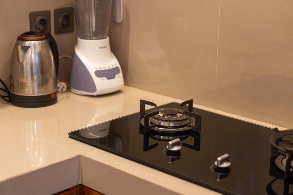 Coffee/tea facilities, Kitchen or kitchenette, minibar, stove, toaster