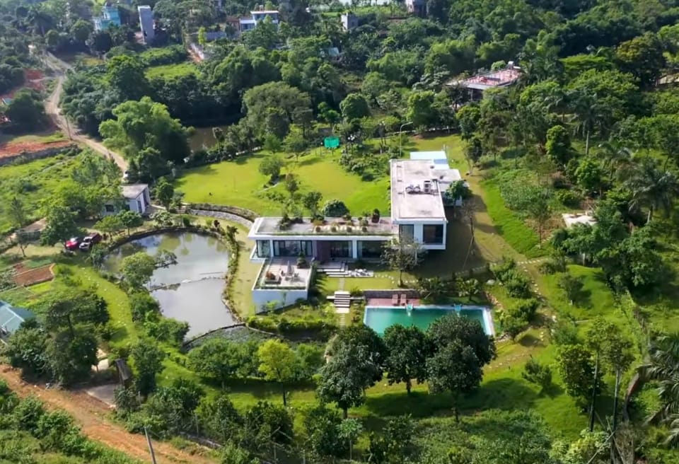 Property building, Spring, Natural landscape, Bird's eye view, Garden