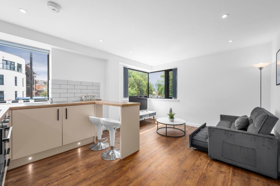 Living room, kitchen