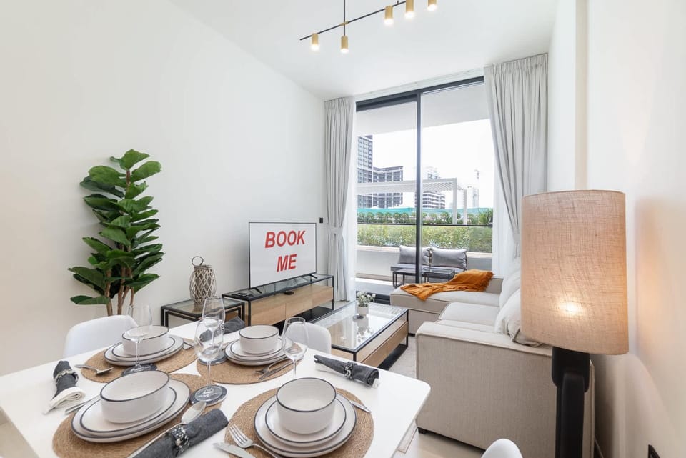 Free housekeeping visits during your stay - StayShort - JVC Apartment Sleeps 4 with Pool View Apartment in Dubai