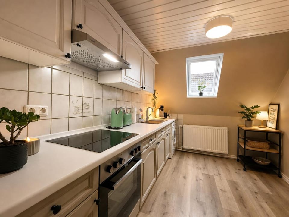 Coffee/tea facilities, Kitchen or kitchenette, heating, internet, pet friendly, stove, washing machine, kitchen