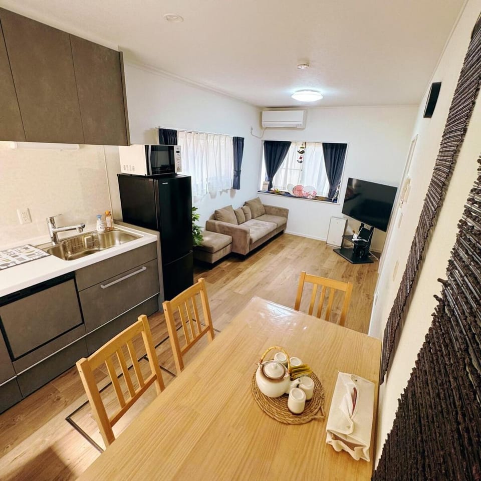 Kitchen or kitchenette, Living room, Dining area